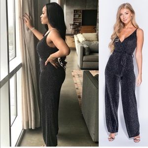 Metallic Wide Leg Jumpsuit